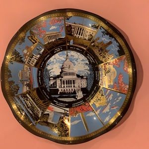 1960s vintage souvenir plate of national monuments